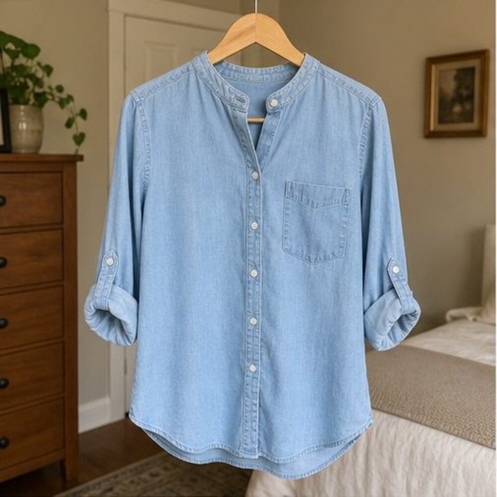 Blue Puff Sleeve Top